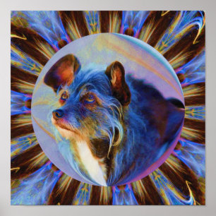 Adoring Dog Eyes Abstract Animal Art Poster