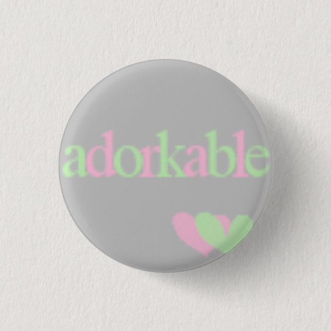 adorkable 3 cm round badge (Front)