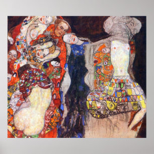 adorn the bride with veil and wreath by Klimt Poster