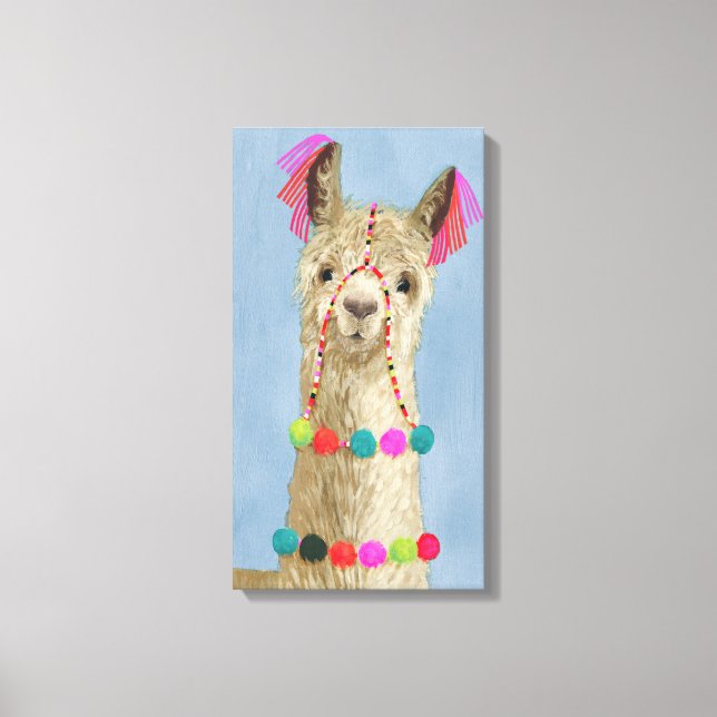 Adorned Llama - Beige Canvas Print (Front)