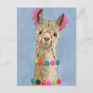 Adorned Llama - Beige Postcard