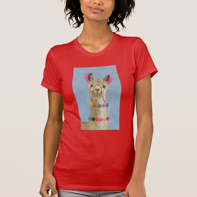 Adorned Llama - Beige T-Shirt (Front)