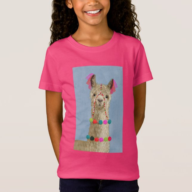 Adorned Llama - Beige T-Shirt (Front)