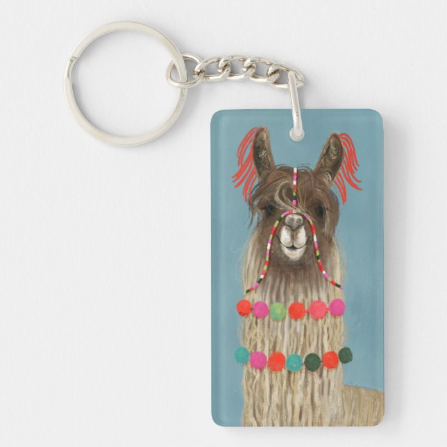 Adorned Llama - Brown Key Ring (Front)