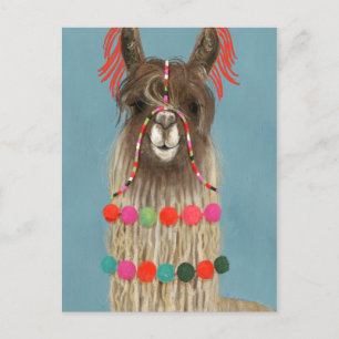 Adorned Llama - Brown Postcard