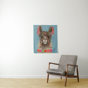 Adorned Llama - Brown Tapestry