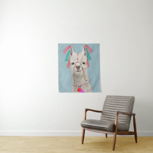 Adorned Llama - White Tapestry