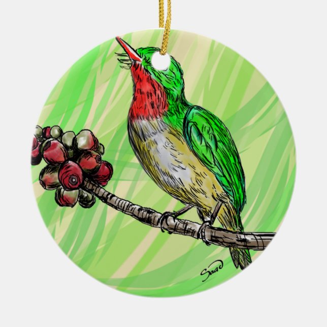 Adorno San Pedrito de Puerto Rico Ceramic Tree Decoration (Front)