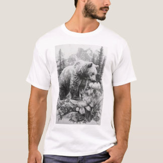 Ados Santos Filho Full-Length Bear Drawing T-Shirt