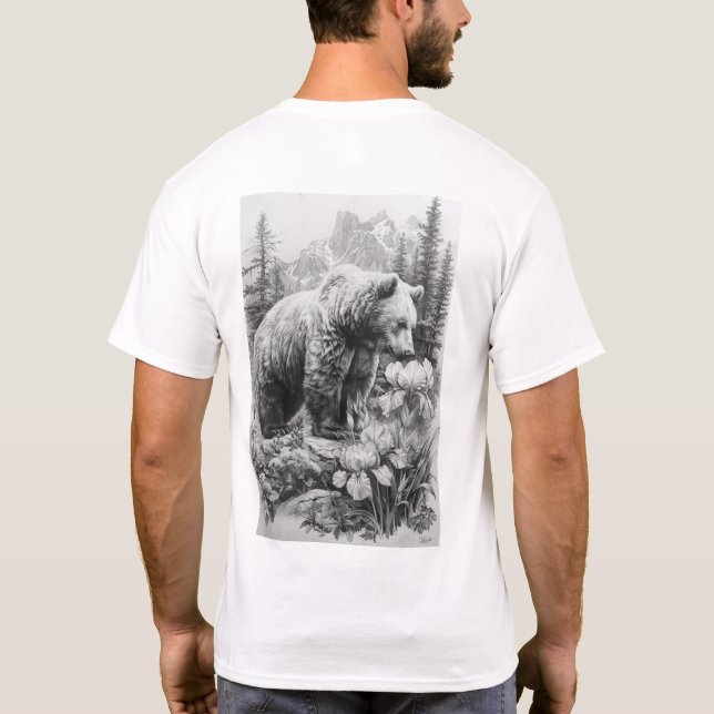 Adossantosfilho Full-Length Bear Drawing T-Shirt (Back)