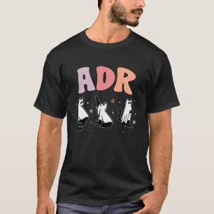 ADR Cat Ghost Vet Tech Halloween Medicine Veterina T-Shirt