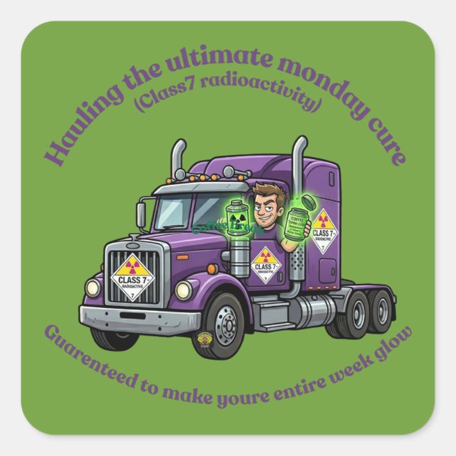 ADR Class 7 Radioactive | Hazmat Driver & Logistic Square Sticker (Front)