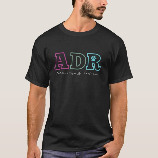 ADR Veterinary Medicine Stethoscope Paw Funny Vet  T-Shirt (Front)