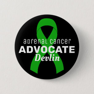 Adrenal Cancer Advocate Ribbon Black Button
