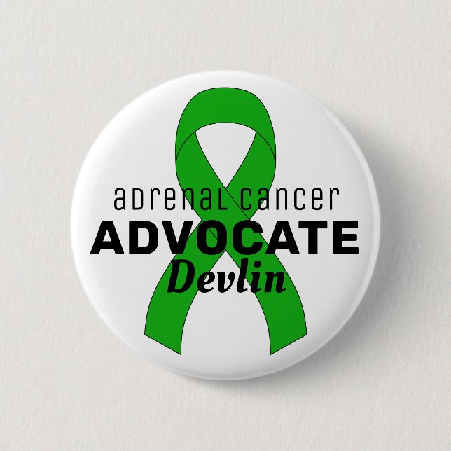 Adrenal Cancer Advocate Ribbon White Button (Front)