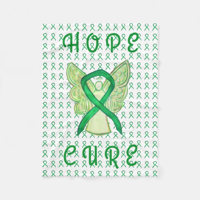 Adrenal Cancer Awareness Ribbon Fleece Blankets (Front)