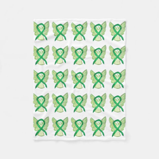 Adrenal Cancer Awareness Ribbon Fleece Blankets (Front)