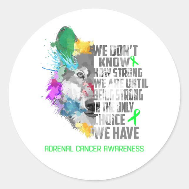 Adrenal Cancer Awareness Ribbon Support Gifts Classic Round Sticker (Front)