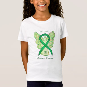 Adrenal Cancer Green Awareness Ribbon Angel Shirt