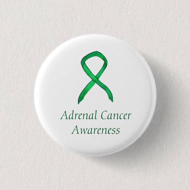 Adrenal Cancer Green Awareness Ribbon Pin (Front)