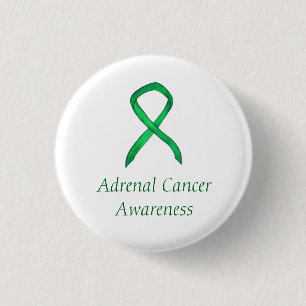 Adrenal Cancer Green Awareness Ribbon Pin