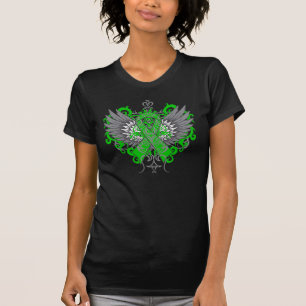 Adrenal Cancer Green Ribbon Tattoo Wings T-Shirt