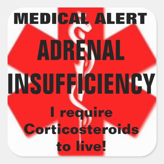 ADRENAL insufficiency stickers (Front)