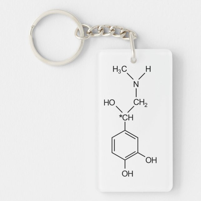 adrenaline chemical formula chemistry hormone elem key ring (Front)