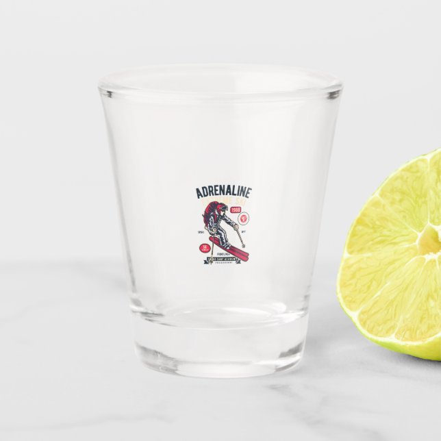 Adrenaline Extreme Ski Shot Glass (Front)