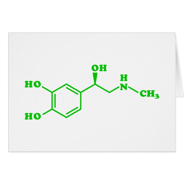 Adrenaline Molecular Chemical Formula (Front Horizontal)