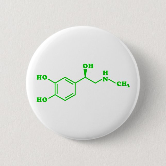 Adrenaline Molecular Chemical Formula 6 Cm Round Badge (Front)