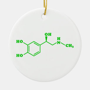 Adrenaline Molecular Chemical Formula Ceramic Tree Decoration