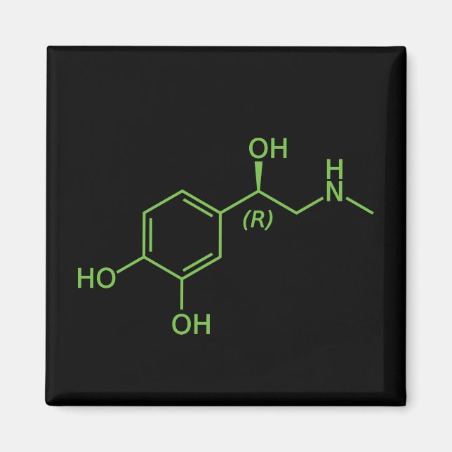 Adrenaline Molecule Chemical Diagram Magnet (Front)