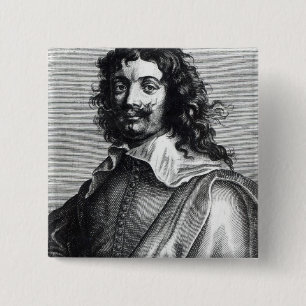 Adriaen Brouwer, engraved by Edme de Boulonois 15 Cm Square Badge