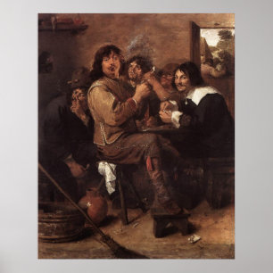 Adriaen Brouwer Smoking Men Poster
