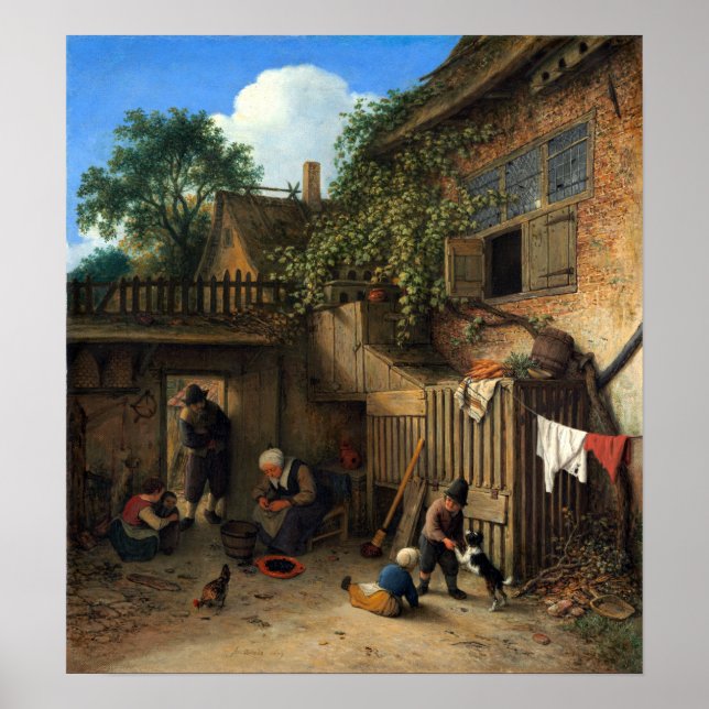 Adriaen van Ostade The Cottage Dooryard Poster (Front)