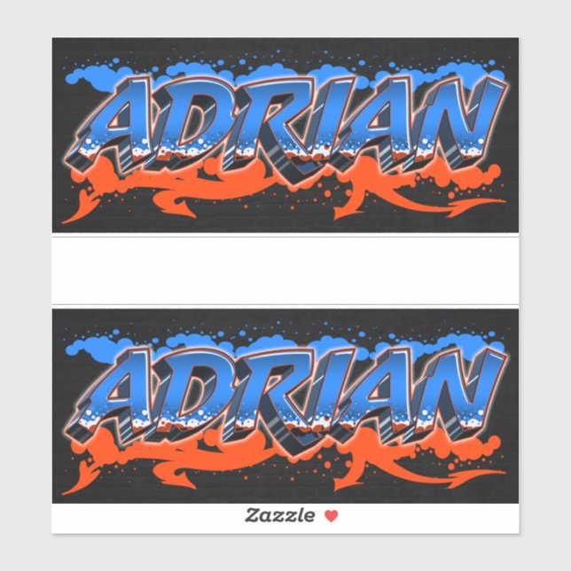 Adrian First Name Graffiti Sticker (Sheet)