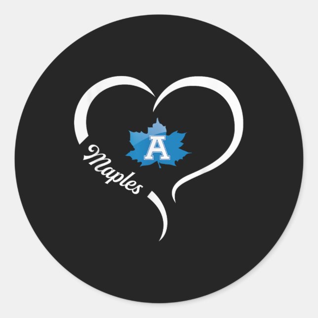 Adrian Maples Logo Half Heart Slogan Hs  Classic Round Sticker (Front)