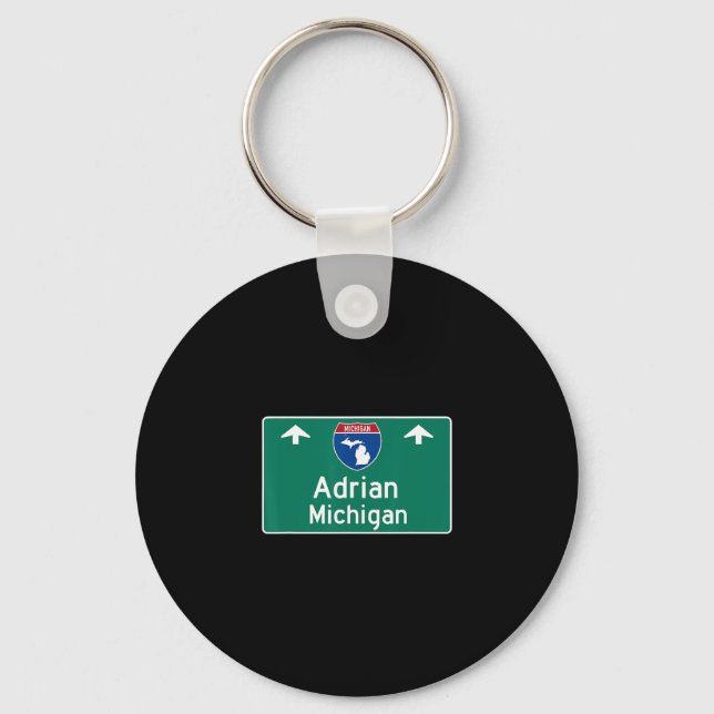 Adrian Michigan Mi Interstate Highway Vacation Sou Key Ring (Front)