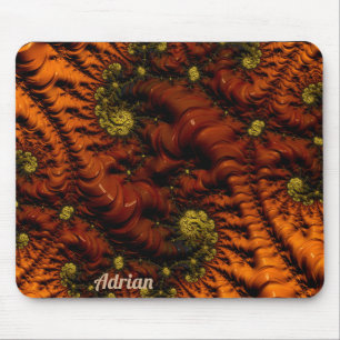 ADRIAN ~ Personalised Fractal ~ Earthy Worms ~  Mouse Mat