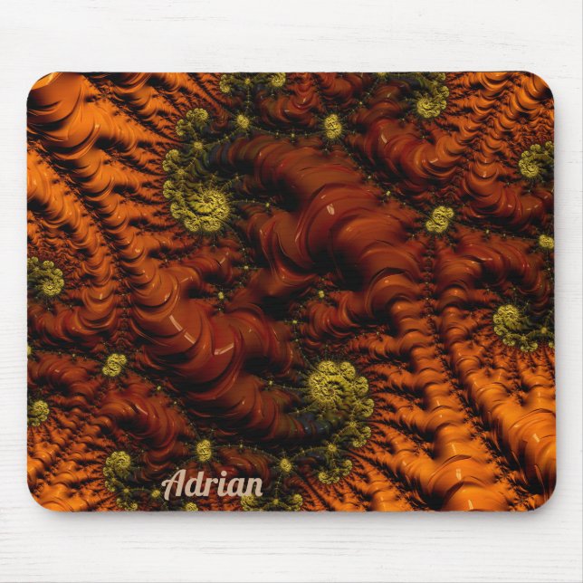 ADRIAN ~ Personalized Fractal ~ Earthy Worms ~  Mouse Mat (Front)