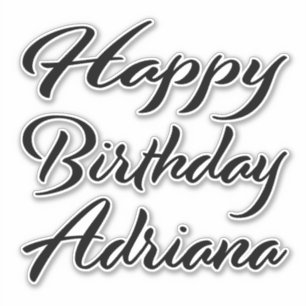 Adriana name first name black Sticker birthday