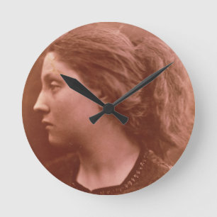 Adriana (sepia photo) round clock