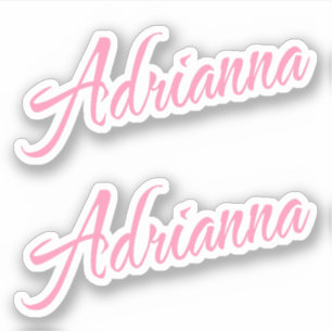 Adrianna Decorative Name in Pink x2 Sticker
