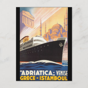 Adriatica Lines - Vintage Travel Poster Postcard