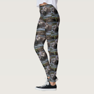**"Adrift in Love: Mommy and Baby Otter"** Leggings