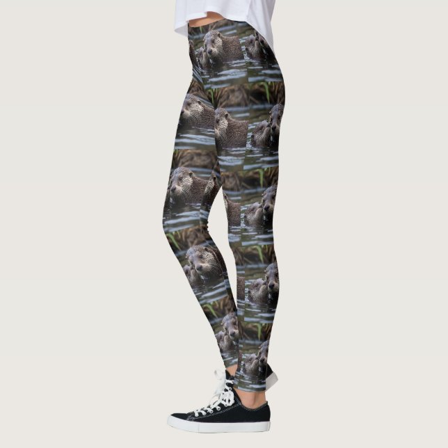 **"Adrift in Love: Mommy and Baby Otter"** Leggings (Left)