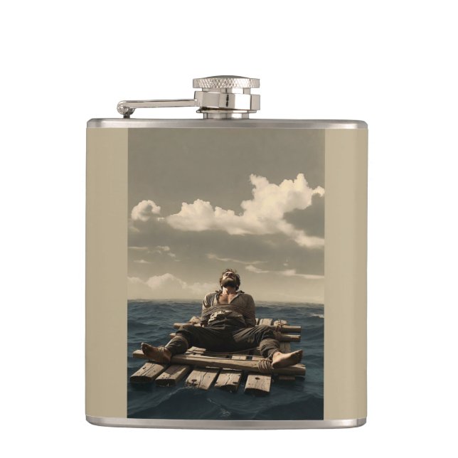 Adrift khaki wrapped flask (Front)