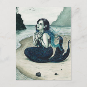 Adrift Sad Mermaid Postcard