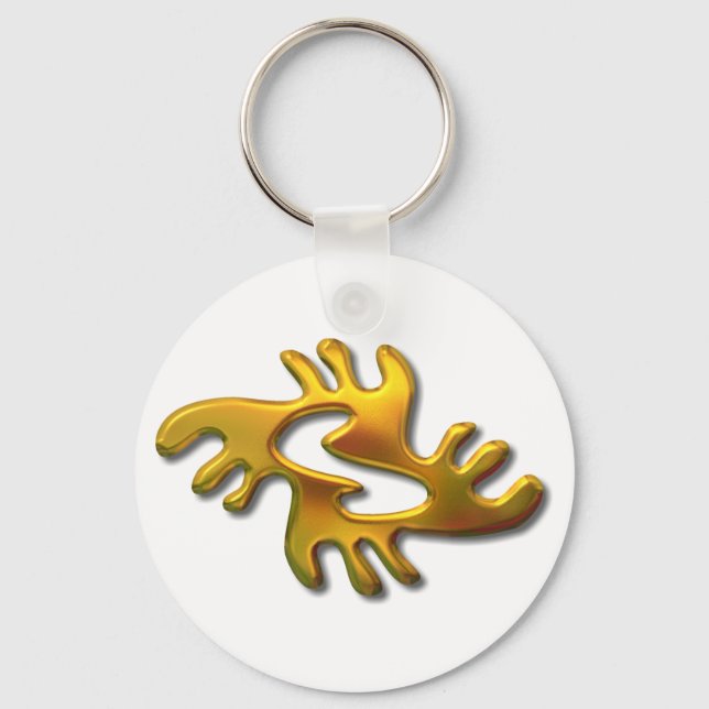 Adrinkra-peace-gold Key Ring (Front)